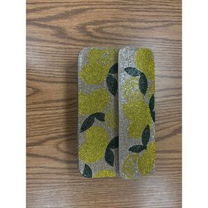 Rhinestone lemon print clutch/Crossbody bag NWT